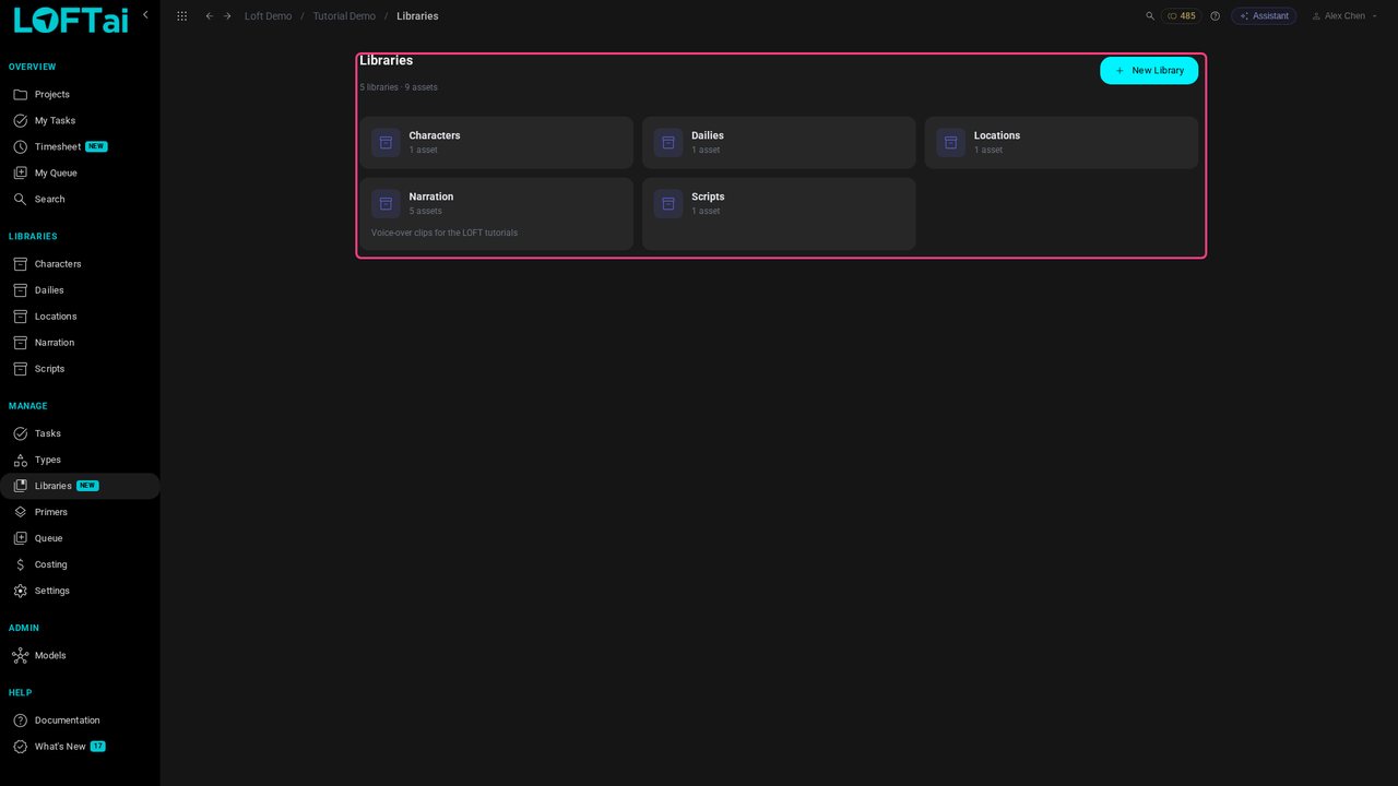 Manage the libraries