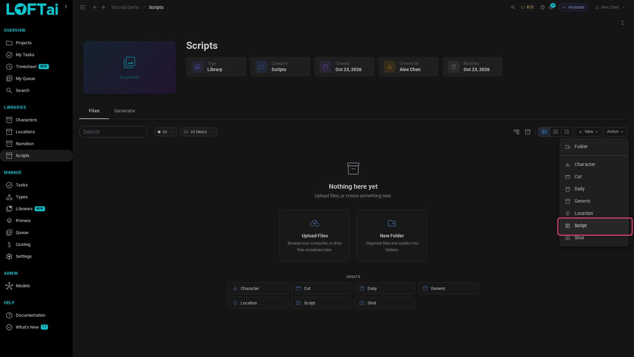 Create a script