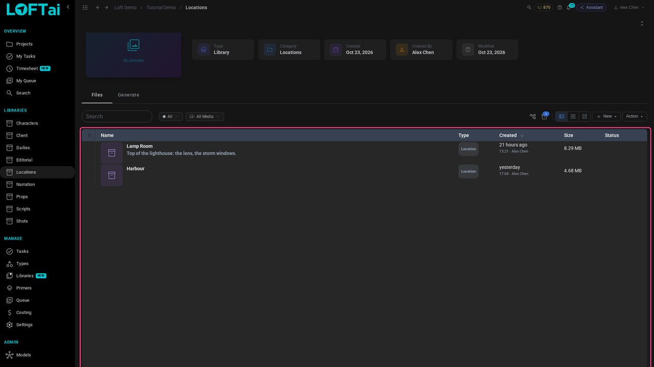 Folders group within a library