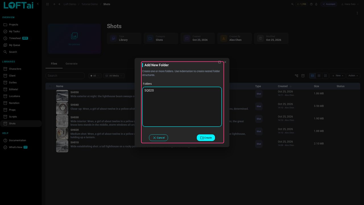 Make a sequence folder