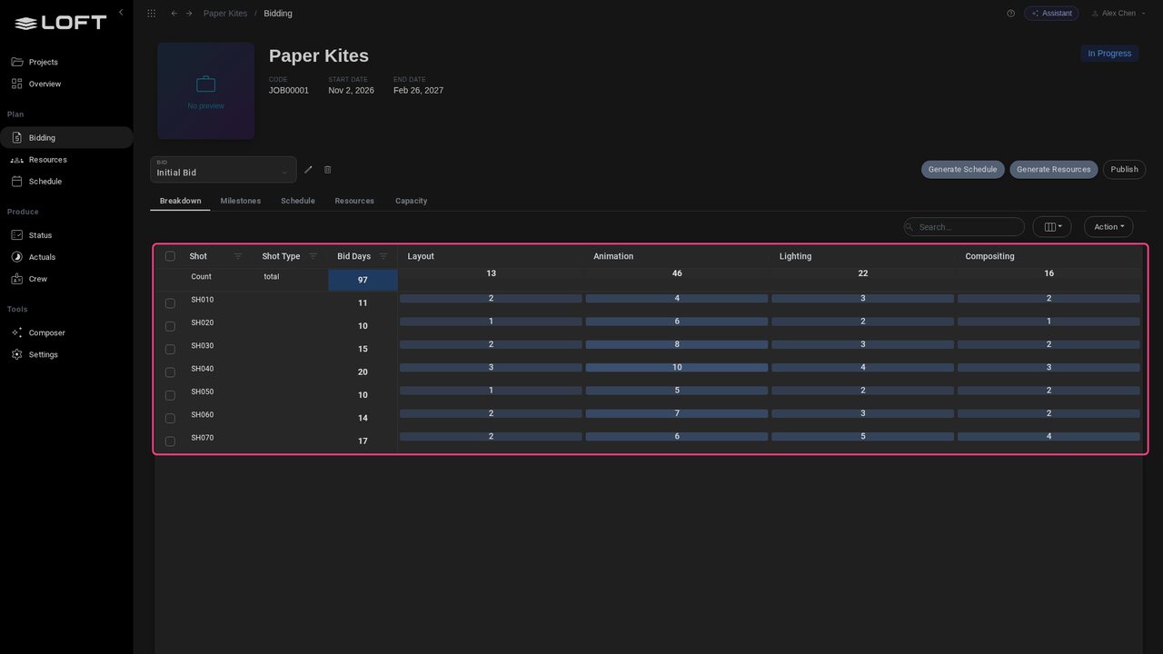 A bid is data, not a spreadsheet